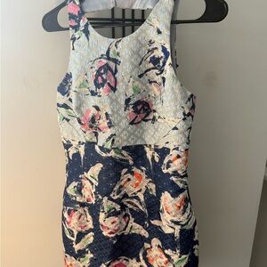 Floral Women's Dress - Multicolor/Blue - size 6